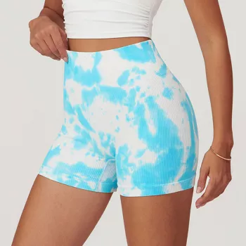 Tie Dye Seamless Yoga Shorts: High Waist, Stay-Put Fit